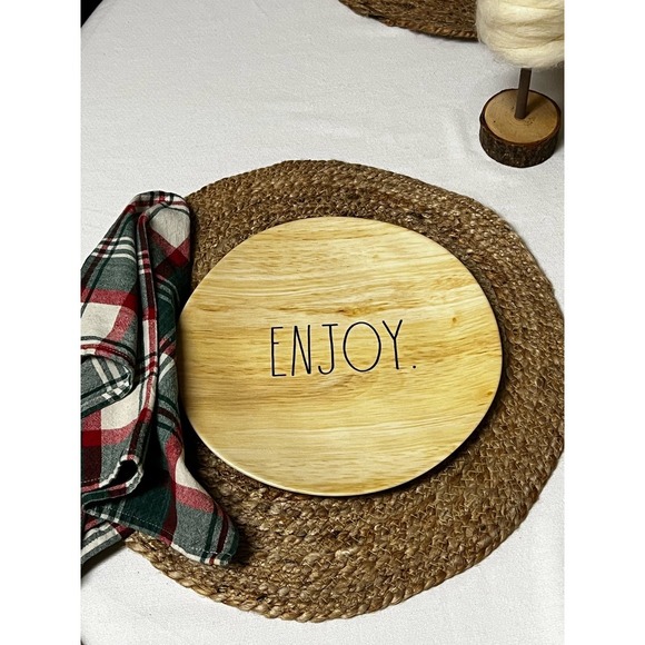 Rae Dunn "Let's Eat" and "Enjoy" Melamine Dinner plate sets - Picture 4 of 9